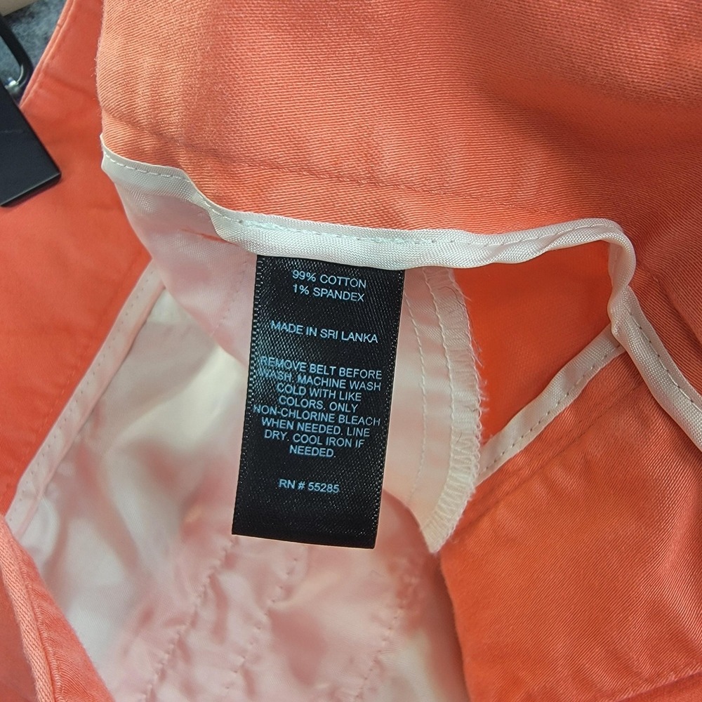Express Editor Shorts Womens 4 Coral Cuffed Chino Mid Rise Stretch Vacation - Picture 4 of 15